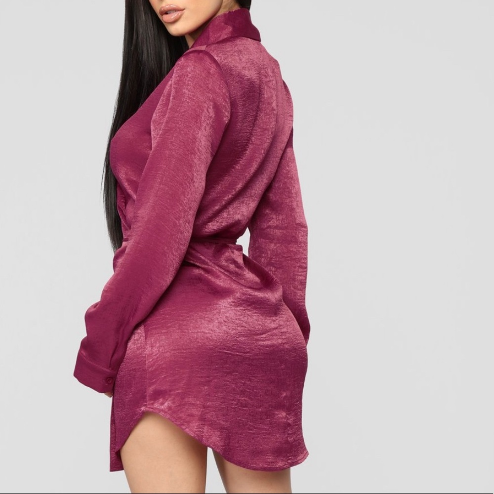 NWOT Chic Burgundy Tunic wrap Dress